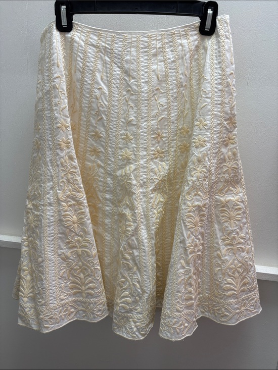 Tahari Dresses & Skirts - Tahari Cream Embroidered Circle Skirt